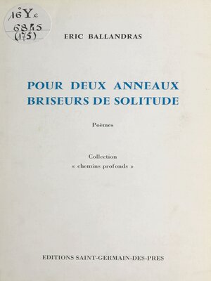 cover image of Pour deux anneaux briseurs de solitude